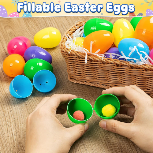 36 PCS Plastic Easter Eggs Bulk, 3.15” Large Empty Fillable Eggs for Easter Hunt - Picture 4 of 12