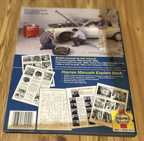 Haynes 79040 for Pontiac Mid-size Model 70-87 RWD 6 Cylinder V8 Repair Manual - Foto 3 di 4
