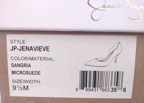 Jessica Simpson sz.9.5 Jenavieve Red Sangria Scalloped D'Orsay Pump Heel New - Picture 9 of 9