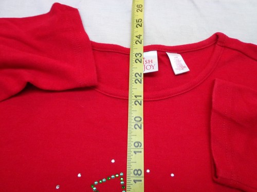 Wish for Joy Women's Red Snowman Long Sleeve Shirt Top Size Medium - Picture 5 of 6