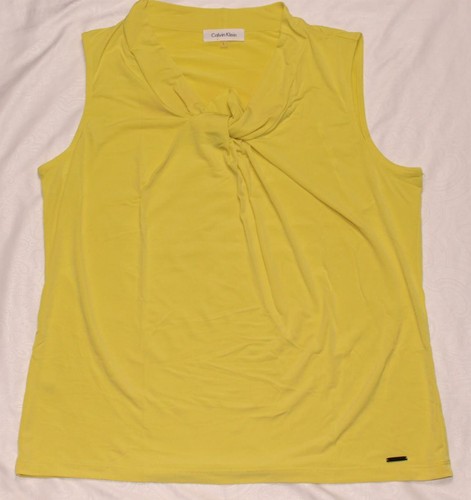 Calvin Klein Women's Sleeveless Shirt Yellow NWOT Size L - Picture 1 of 5