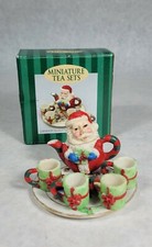 Vintage 1995 Santa Claus Miniature Tea Set of 6 C F Enterprises 48439 Box