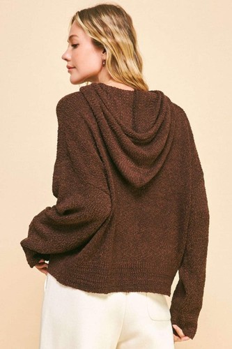 Maglione con cappuccio manica lunga spalle scoperte Davi & Dani - Foto 3 di 6