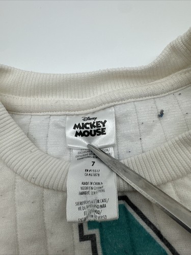 Mickey Mouse Sweater Youth Boy Size 7 AOP Logo White..#16048 - Picture 3 of 7