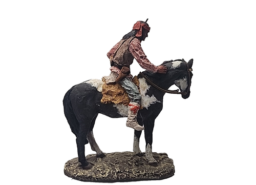 Daniel Monfort Western Sculpture Signed 1989 Apache Indian Scout Paint Horse - Picture 13 of 24
