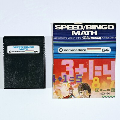  1982 BALLY MIDWAY Commodore 64 Cartridge SPEED BINGO MATH Rechnen Kombination