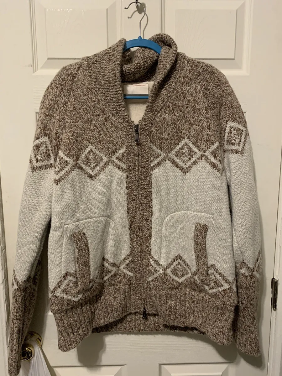 Heritage Collection Banana Republic Thick Knitted Zip Up Sweater