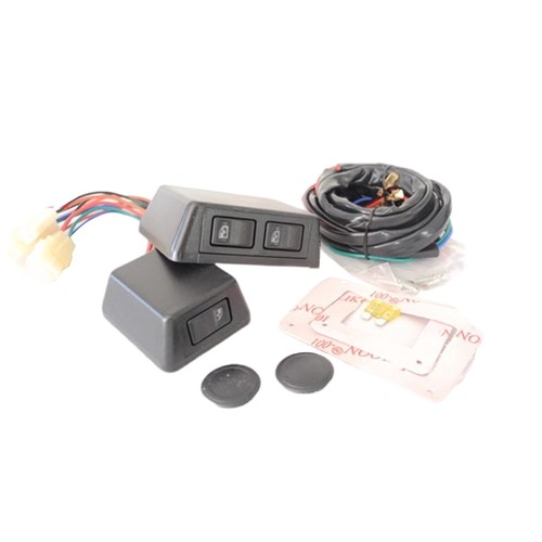 12V Universal Power Window Switch Kit With Wiring Harness & Switch Holder Set