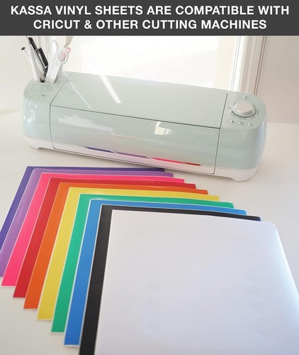 Self-Adhesive Vinyl Sheets for Sign Making Cricut Bundle White Black Multicolour - Picture 32 of 56