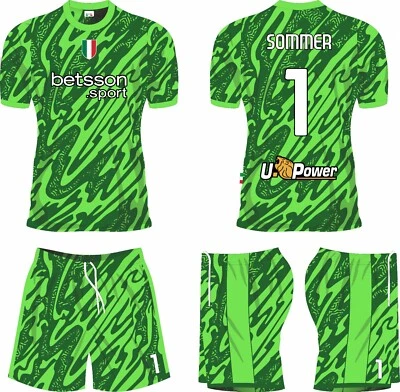 Completo NeroAzzurri Portiere Sommer Nome Numero Personalizzabili Gratis No Reso