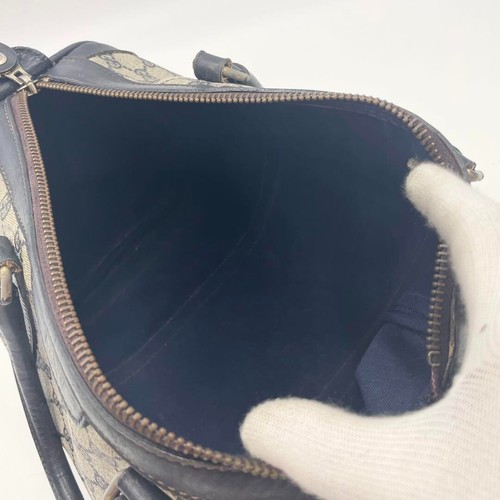 Gucci GG Supreme PVC Leather 02.468.39 Navy Boston Bag 30cm Used From Japan - Picture 9 of 11