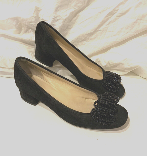 Sesto Meucci Pumps Flynn Black Suede Designer Made in Italy Size 6 Medium - Picture 3 of 13