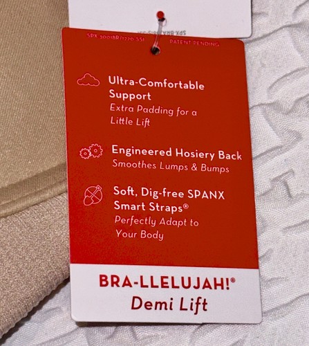 SPANX Bra-Llelujah Front Close Lined Underwire Molded Demi Lift Bra Womens 32A - Picture 4 of 7