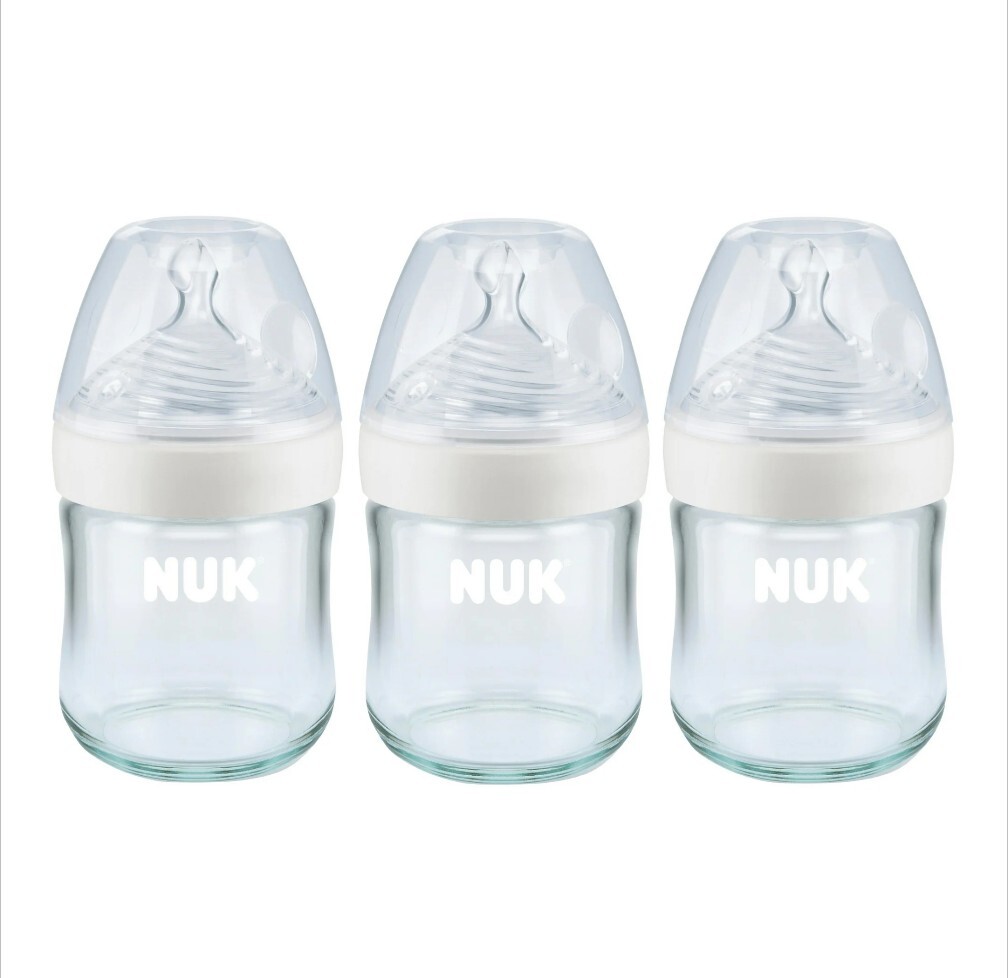 Glass Nuk Simply Natural 4 Oz 3ct Breast And Bottle 0+m Slow