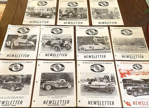 Auburn Cord Dusenberg Club Vintage Lot 11 Newsletters Jan- Nov/Dec Issues 1960 - Picture 2 of 13