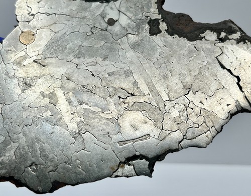 PIZHANKA 134g RARE Iron Meteorite Slice IMCA Sellers, Awesome troilite inclusion - Bild 12 von 22