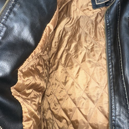 Vtg Arizona Jean Co Grunge Faux Leather Men's Racer Motorcycle Zip Jacket Large - Picture 8 of 9