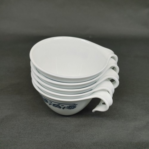 Corelle Livingware Old Town Blue Hook Handle Coffee Tea Cups Set of 5 - Picture 10 of 10