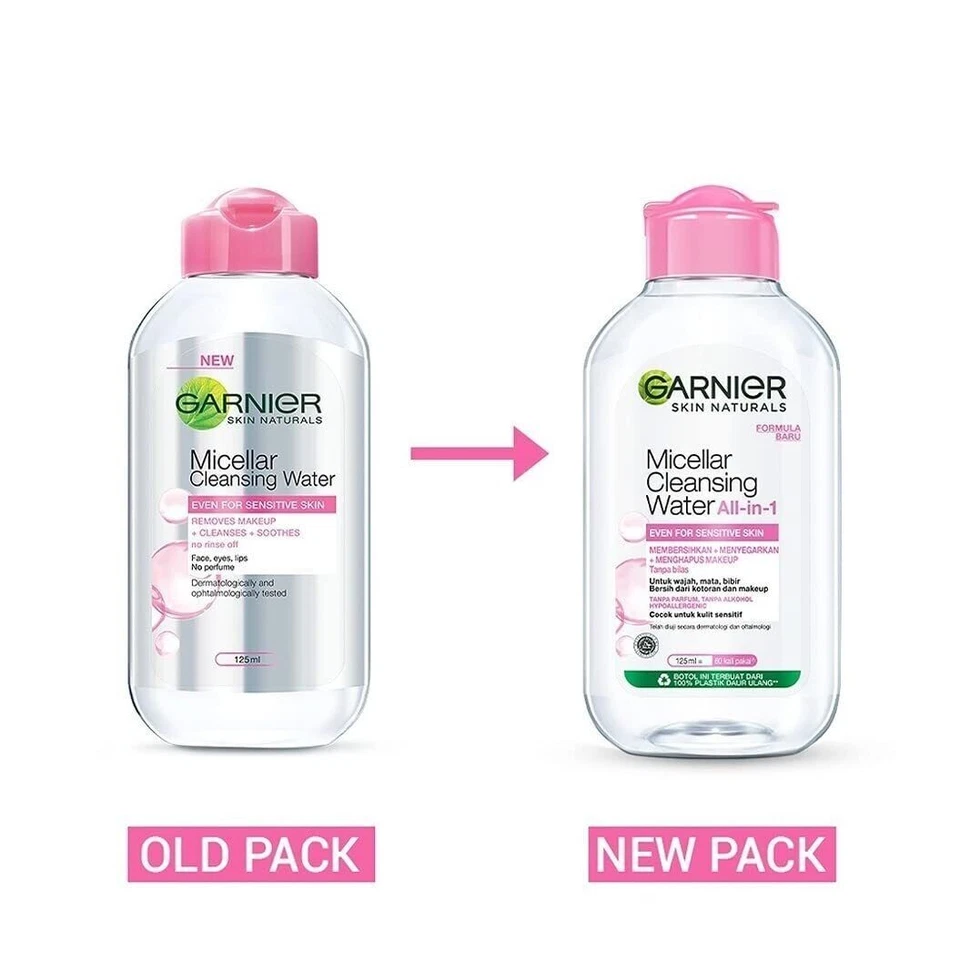 Garnier Skin Naturals Micellar Cleansing Water 125ml Removes Make Up Cleanses - Image 2 of 4