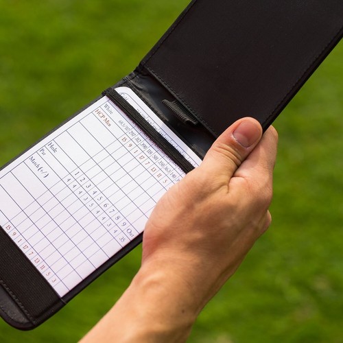 Callaway Leather Golf Scorecard Holder, Black, 7" x 4.25" - Picture 2 of 4