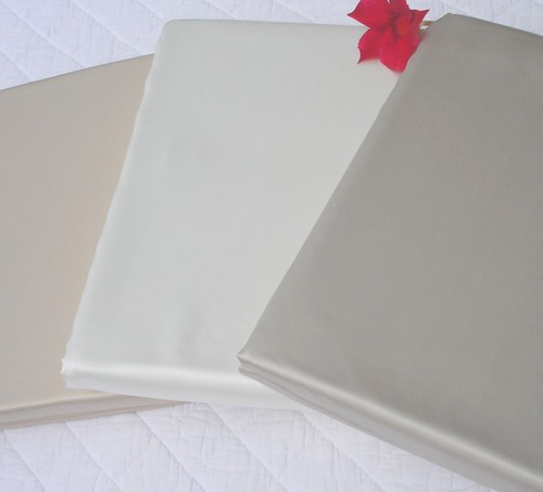 1A Seidenbettwäsche: Kopfkissenbezug aus Seide SATIN 80x80 cm natur weiß