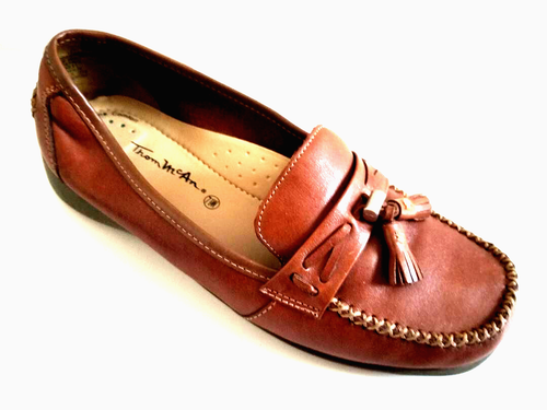 Thom McAn Damen Leder Slipper Quaste Halbschuhe 7,5 W hellbraun lebenslanger Komfort - Bild 1 von 12