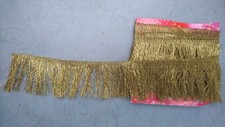 225 cm Borte Fransen Fransenborte  5 cm Breit Gold Glänzend Fasching  Bauchtanz