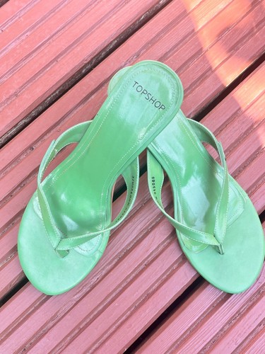 Topshop green summer healed sandals size 6 - Picture 9 of 11