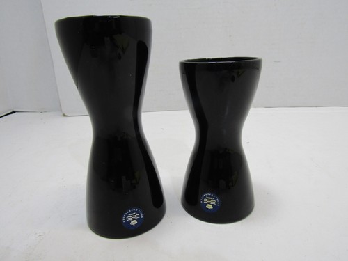 RARE MID-CENTURY BLACK CRYSTAL ROYAL COPENAGEN CANDLE STICKS HALLOW - Picture 4 of 5