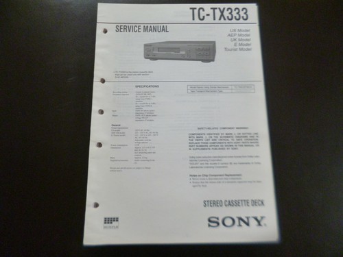 Original Service Manual Schaltplan Sony TC-TX333