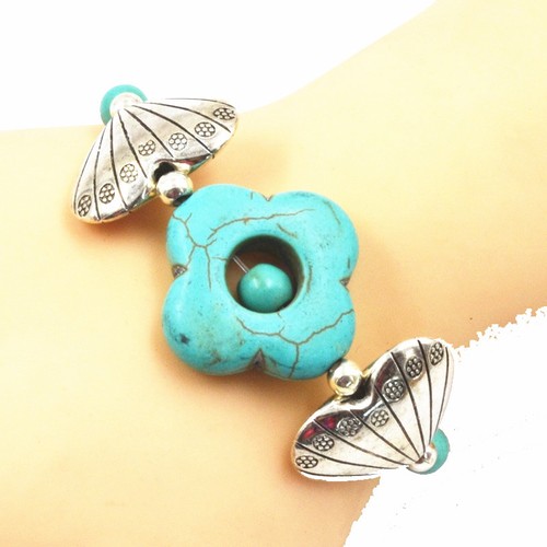 New Fashion Tibetan Silver Jewelry Beads Bangle Turquoise Chain Girl Bracelets - Picture 19 of 130