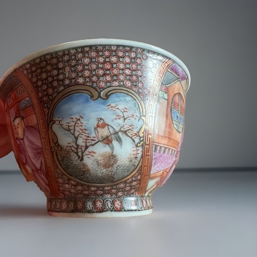 Antico set mandarino cinese, 2 ciotole da tè, 1 piattino e 1 tazza da caffè, XVIII secolo - Foto 12 di 24
