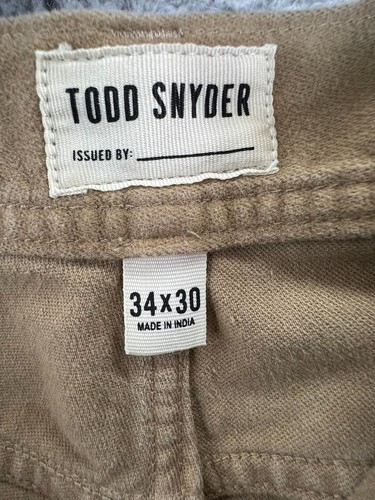 Pantalones de Carpintero TODD SNYDER Hombre 34x30 (36x30 Actual) Beige Calce Relajado LEER - Imagen 11 de 21