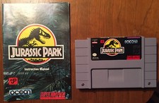 Jurassic Park (Super Nintendo Entertainment System, 1993) With Manual - Tested