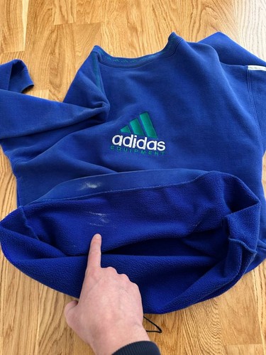 Vintage 90s Adidas Equipment Blue Crewneck Sweatshirt Men’s Size M - Bild 5 von 14