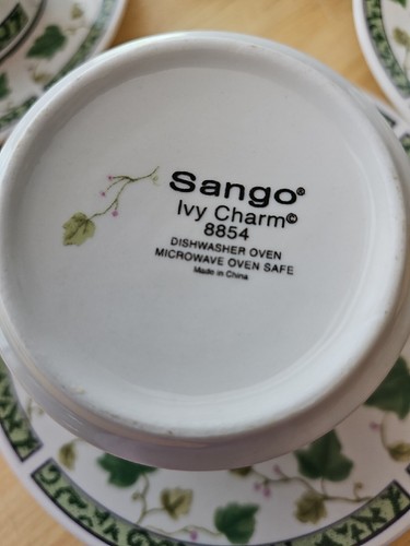 Set of 4 Sango Ivy Charm 8854 Coffee Tea Cups & Saucers Set - Picture 5 of 5