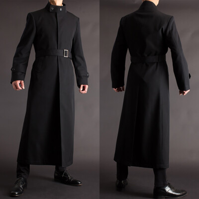 ジャケット・アウター HIGH COUNT CLOTH BATTING LONG COAT Long Coat for Men Stylish Windbreaker Ankle Length Jacket