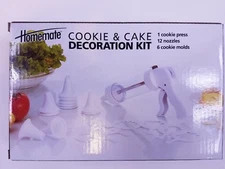 Homemate Cookie and Cake Decoration Kit - cookie press nozzles molds - NEW!