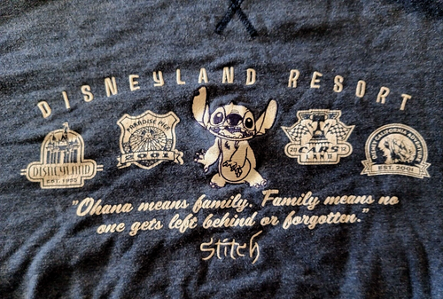 Disney Parks Disneyland Resort Stitch Adulto Mediana Sudadera Manga Larga Camisa - Imagen 4 de 5