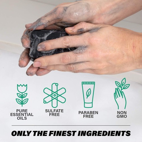 Activated Charcoal Soap Bar - For Dry, Sensitive Skin. Great For Face & Body.... - Picture 4 of 6