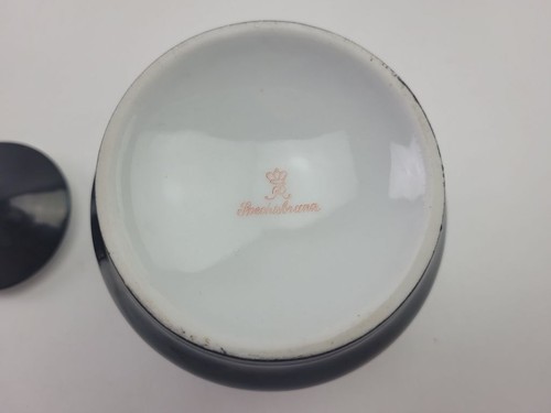 DDR Deckeldose Spechtsbrunn Porzellan Schwarz-Weiß Muster 60er 70er #255189 - Afbeelding 13 van 15