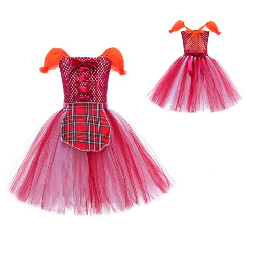 Kids Hocus Pocus Mary Sanderson Mesh Dress Girls Halloween Outfit Gift Full Set - Bild 6 von 6