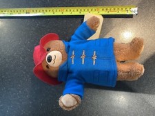 10 inch Paddington Bear plushie Red hat, blue duffle coat with hood, with tag
