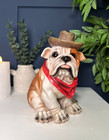 Cowboy British Bulldog Ornament Art Sculpture | Trendy Home Decor