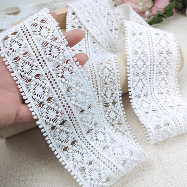 5 Yards Lace Trim Ribbon Lace Embroidered Edge DIY Sewing Craft Trimming