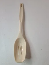 Foley Nylon Plastic Slotted Spoon 11” Almond Color Vintage