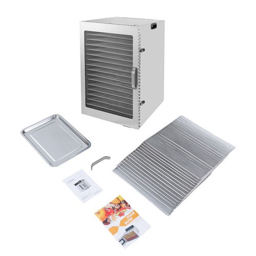 Deshidratador de alimentos 16 bandejas acero inoxidable temporizador 24h 1500W secadora de frutas hogar - Imagen 7 de 24