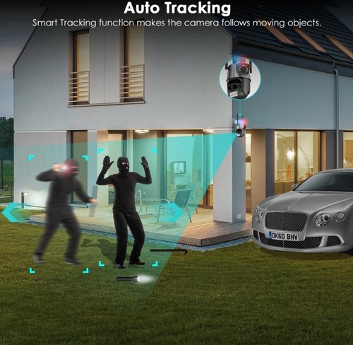 8MP WiFi IP Camera 4K Dual Lens Security Camera Outdoor CCTV PTZ Auto Tracking - Picture 12 of 18