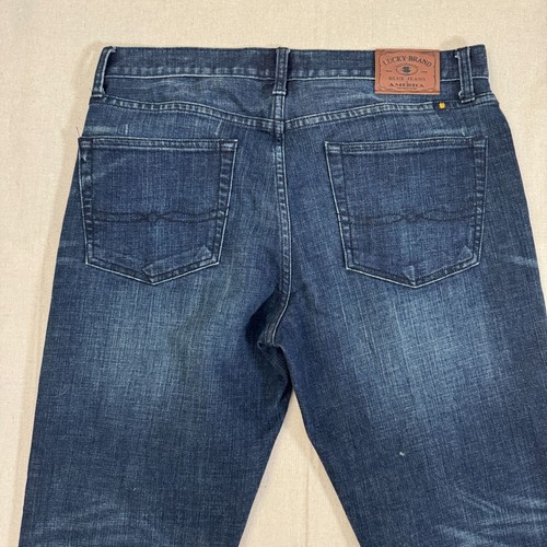 Lucky Brand 363 Vintage Straight Leg Dark Wash Denim Blue Jeans 33X30 (34X29) - 第 13/17 張圖片