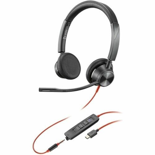 Auriculares estéreo Poly Blackwire 3325 MS USB-C + enchufe de 3,5 mm + adaptador USB-C/A (8X222AA) - Imagen 1 de 2